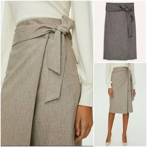NEW Aritzia Cashmere Wool Grey Midi Skirt Babaton